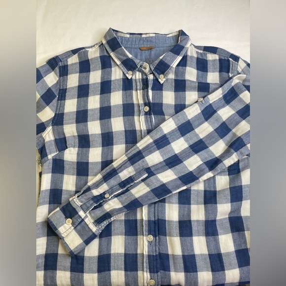 JACHS Girlfriend Mae Light Flannel Plaid Button Down Shirt Size Medium - Picture 5 of 8